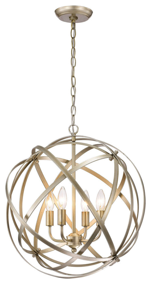 Iris Light Gold With Bronze Tone Large Orb 4-light Chandelier
