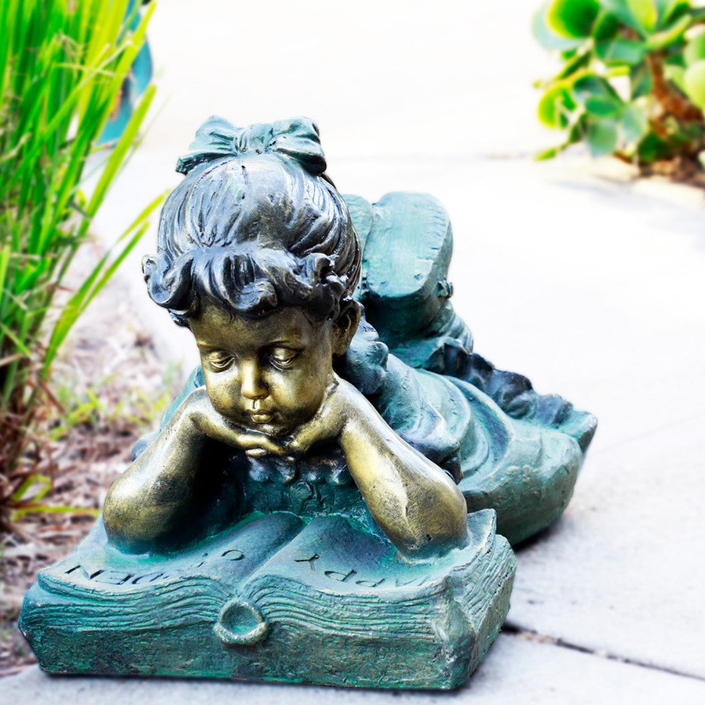 Girl Reading Book Statue