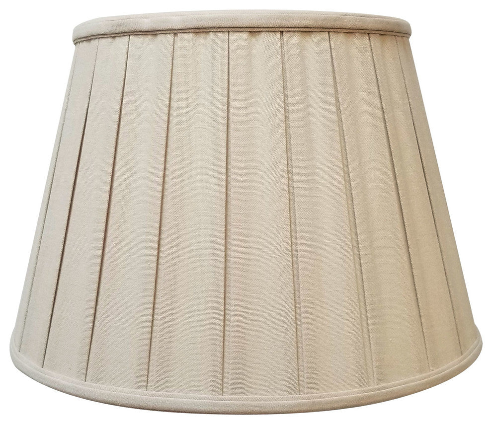 Royal Designs Empire English Pleat Basic Lampshade, Linen Beige, 10.5"x16"x11"
