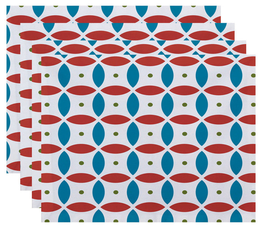 Beach Ball Geometric Print Placement, Seed, Set of 4