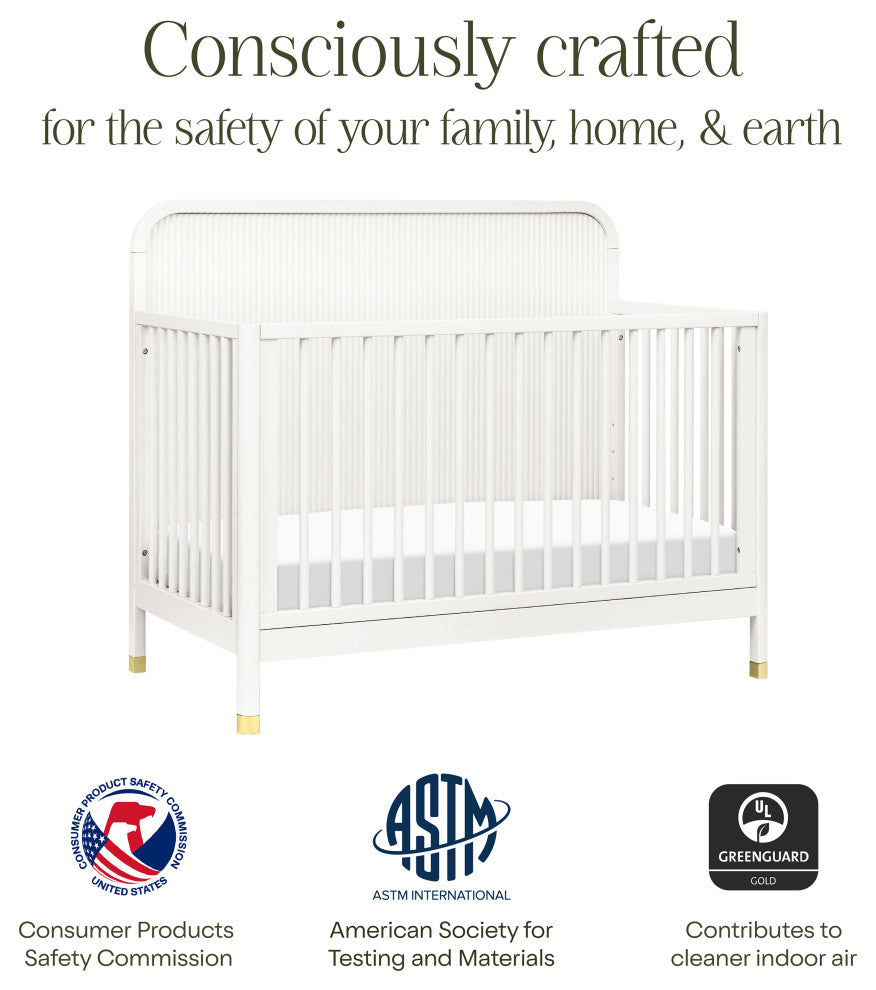 Brimsley Tambour 4-in-1 Convertible Crib, Warm White
