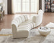 Infinity Boucle Fabric Upholstered 4-Piece S-Shaped Modular Sectional, Cream