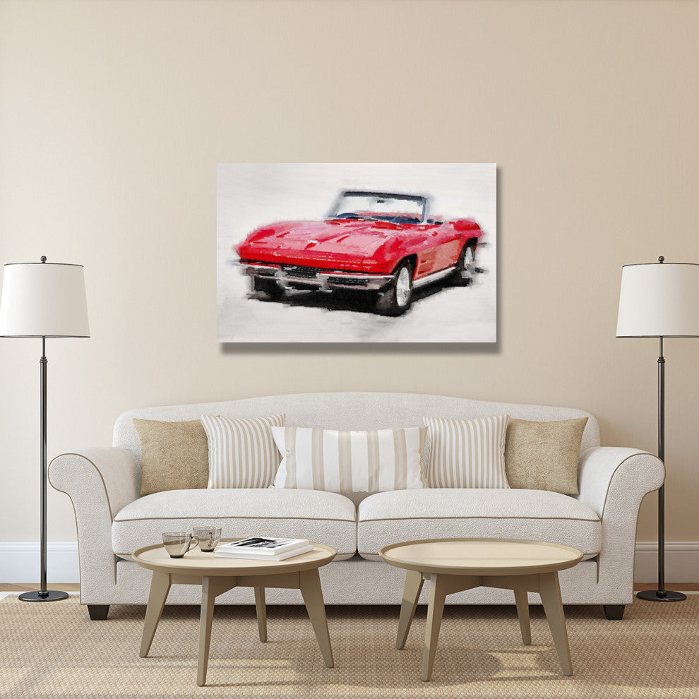 "1964 Corvette Stingray Watercolor" Fine Art Print