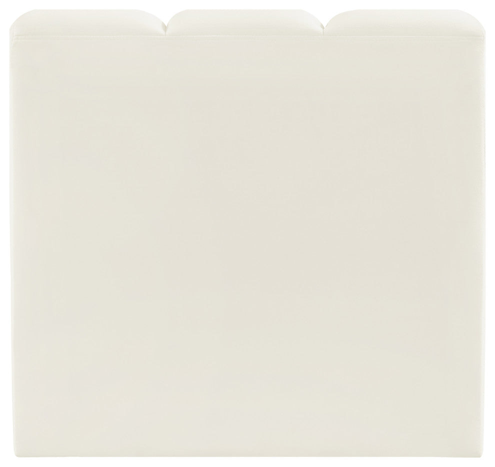 Arc Upholstered Modular Component, Cream, 1-Piece: Straight Chair, Velvet