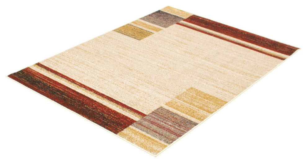 Ayla eCarpetGallery Area Rug, Ivory-Red, 5'3"x7'3"
