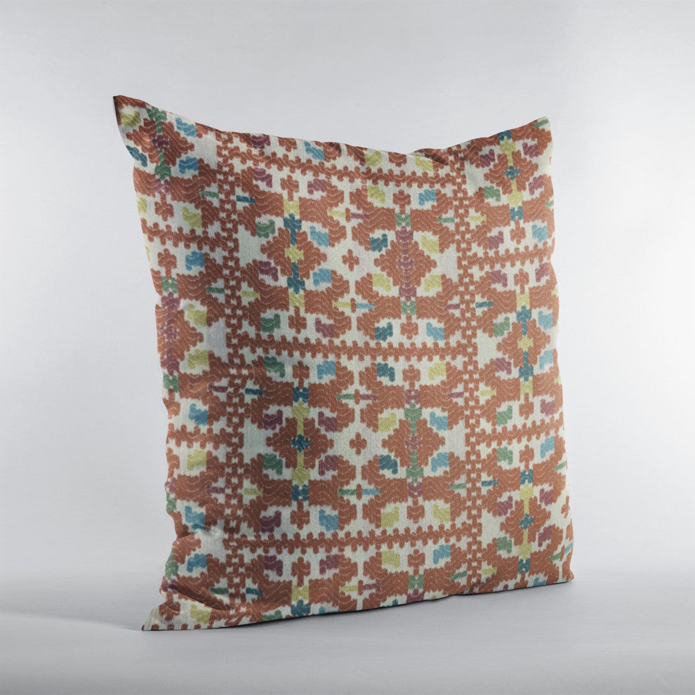 Plutus Multi-Color Morocco Damask Luxury Throw Pillow, 18"x18"