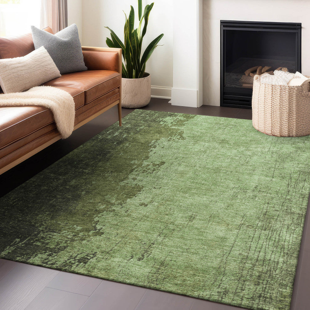 Machine Washable Indoor/Outdoor Chantille ACN1912 Aloe 10' x 14' Rug