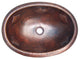 Hammered Oval Oyster Bathroom Copper Sink