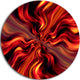 Red Infinity Illustration, Abstract Digital Art Disc Metal Artwork, 36"