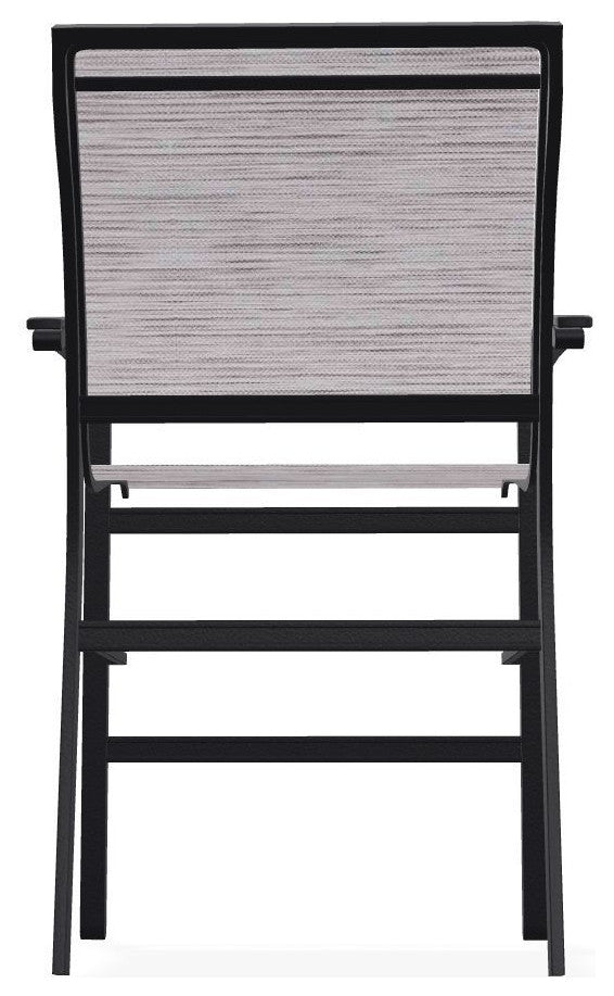 Bazza Sling Balcony Height Stackable Outdoor Stool, Fossil/Black