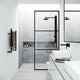 VIGO Divide 34" W x 74" H Framed Fixed Shower Screen in Matte Black, Clear Glass