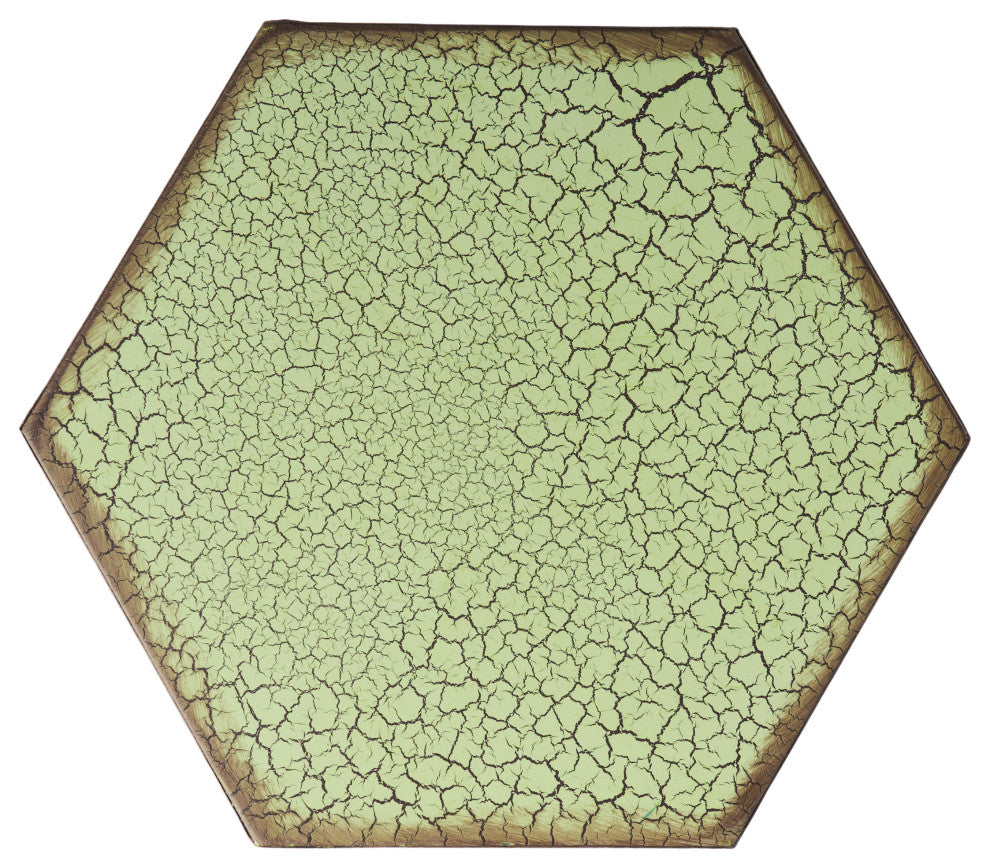 GDF Studio Elliot Outdoor 14" Sunburst Iron Side Table, Crackle Green