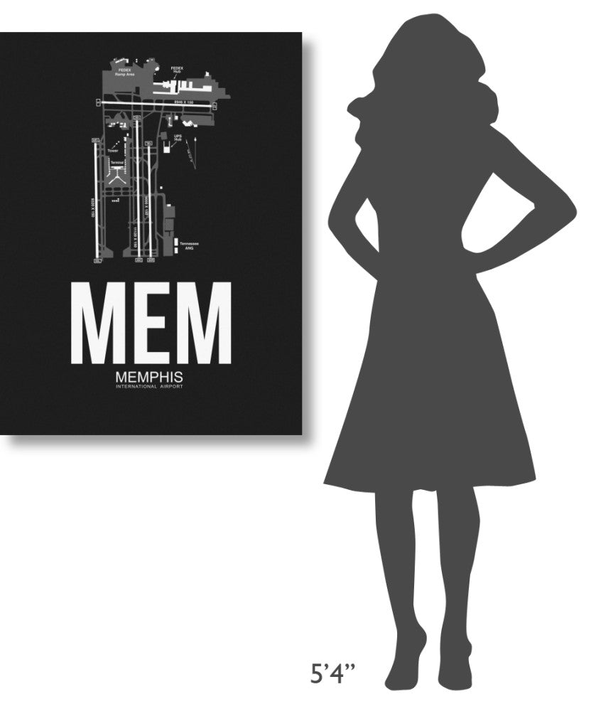 "MEM Memphis Airport Black" Fine Art Print