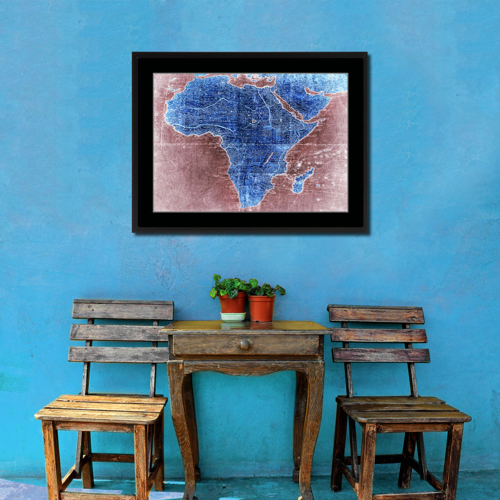 Africa Mapmaker Vintage Vivid Color Map Canvas, 16"x21"