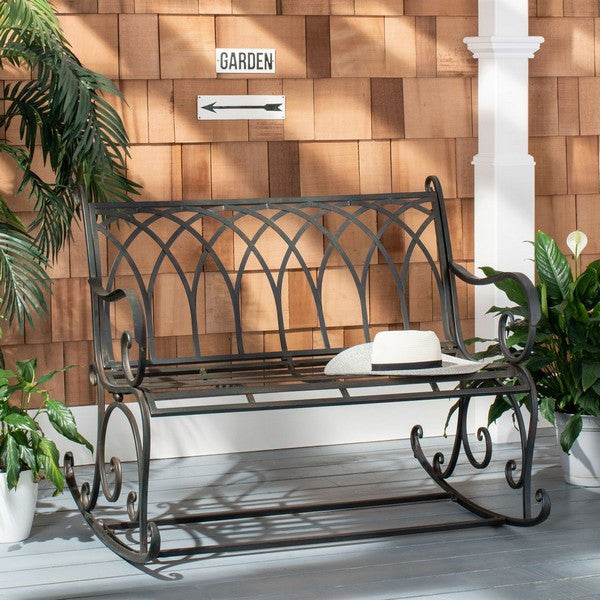 Safavieh Ressi Rock Bench, Black Rust