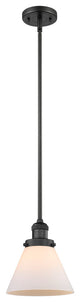 Large Cone LED Pendant, Matte Black, Glass: Matte White Cased