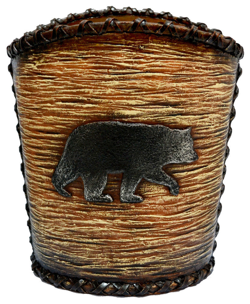 Rustic Bear Waste Basket