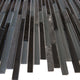 12"x12" Glass and Stone Mosaic Tile, Midnight, Strips, Set of 5