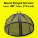 Master Flame 24" Diameter Fire Pit Screen, Hinged Round, Carbon Steel, 43"