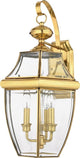 Newbury 3-Light Outdoor Lantern, Polished Brass