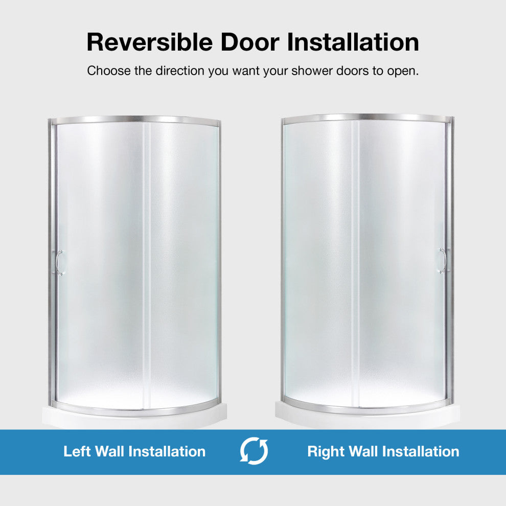 Ove Decors Breeze Shower Kit, Frosted Panels and Base, Satin Nickel, 34"