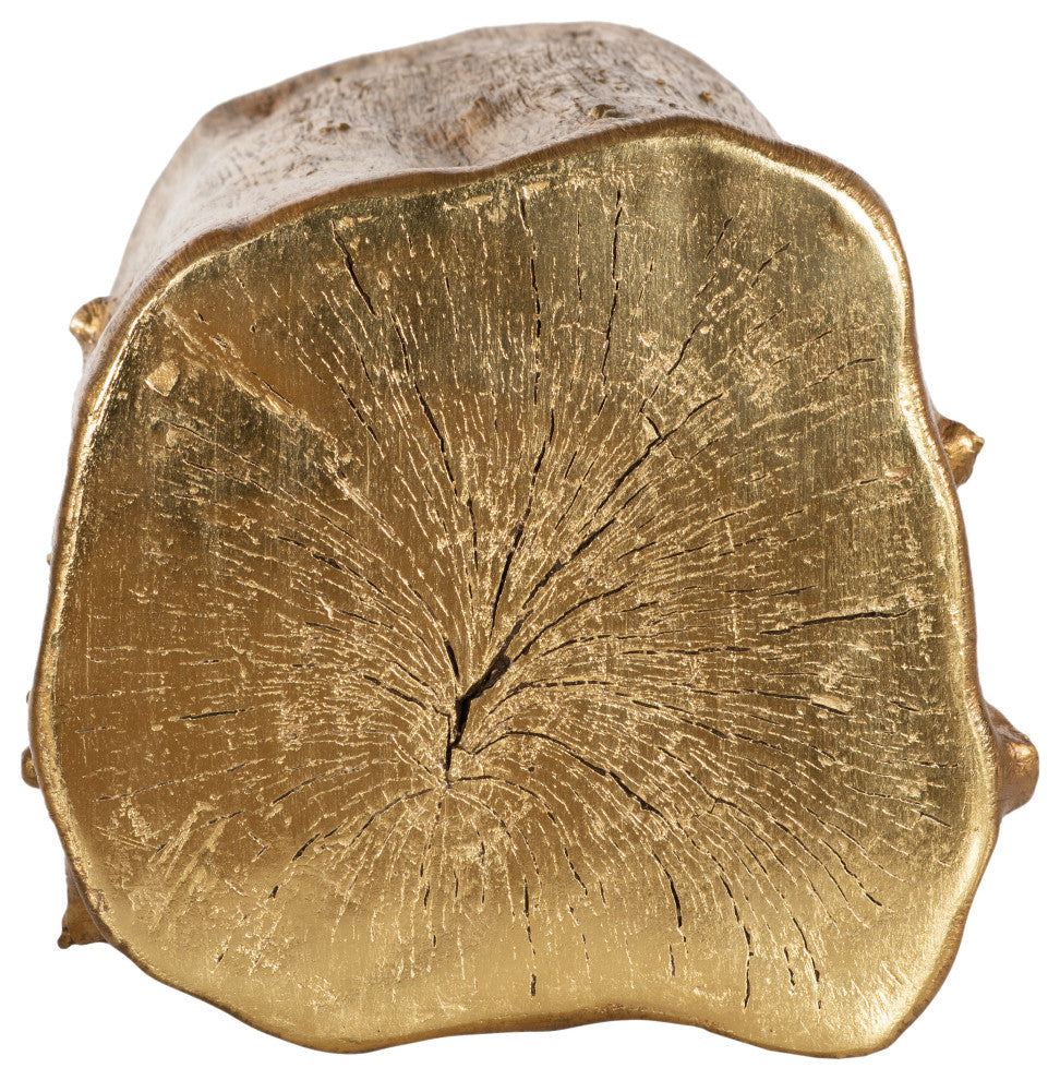 Log Stool, Silver Leaf, Gold, Small