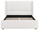 GDF Studio White Fabric Upholstered Wingback Platform Bed