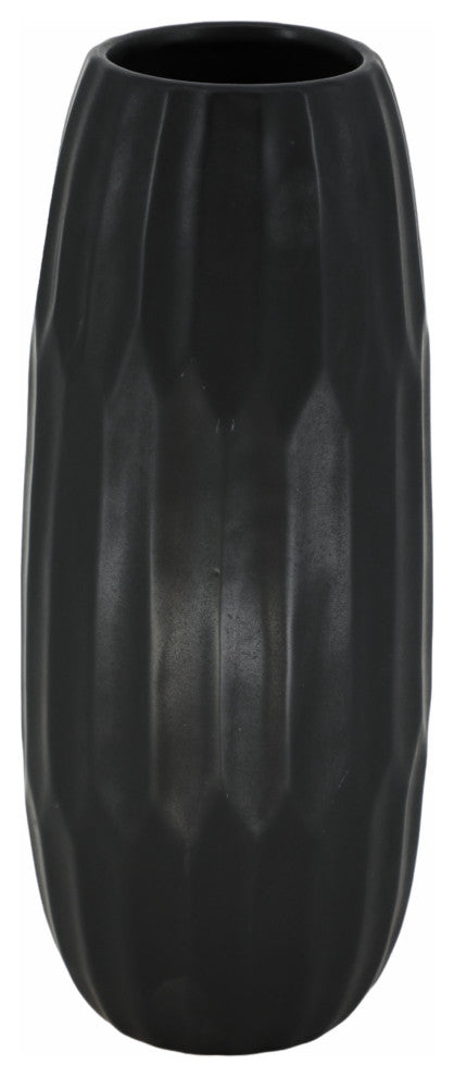 Ceramic 14" Vase, Black