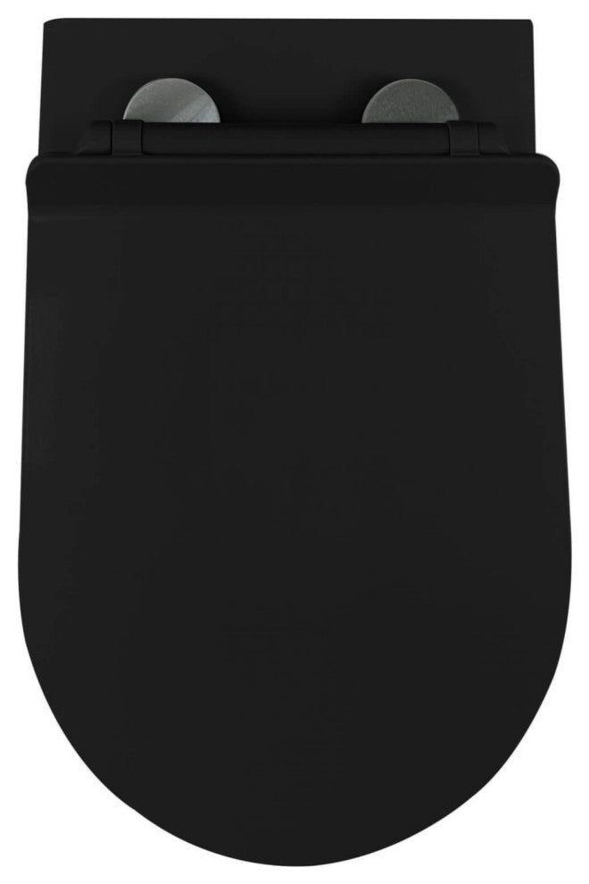 In-Wall Toilet Set, 2"x6" Carrier/Tank, Black, Black Round Metal Actuator