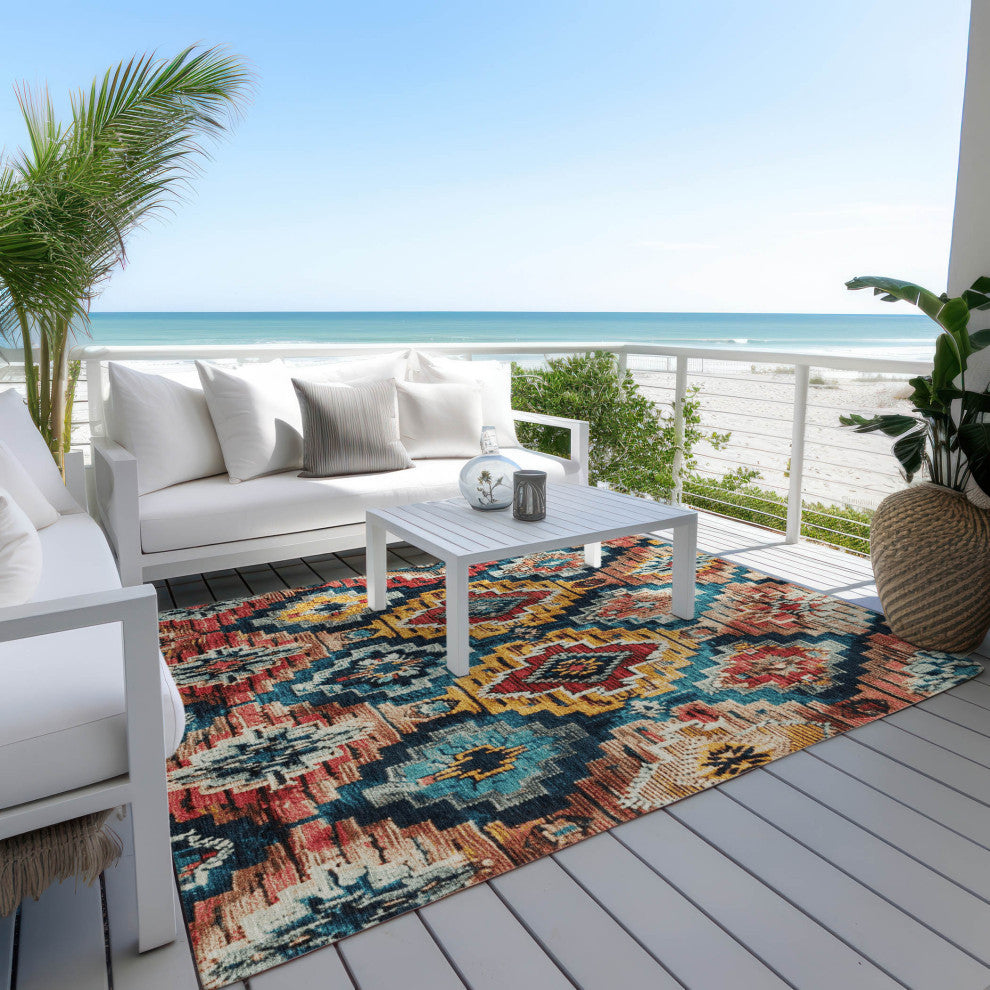 Machine Washable Indoor/Outdoor Chantille ACN1891 Rust 3' x 5' Rug