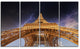"Storm Above Paris Eiffel Tower in Paris" Cityscape Wall Art, 48"x28", 4-Panels