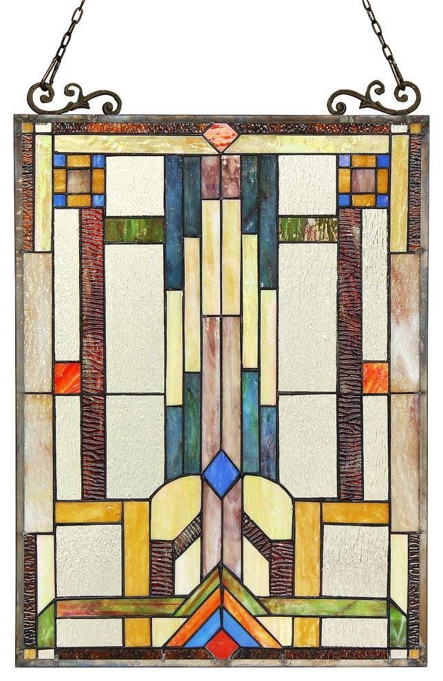 Huszar Tiffany-Glass Window Panel 17.5"x25"