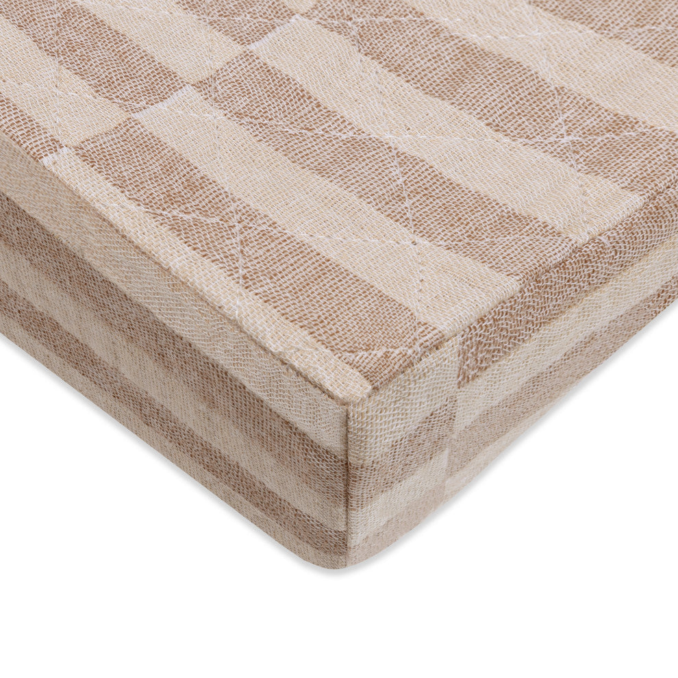 Quilted Changing Pad Cover, GOTS Certified Organic Muslin Cotton, Cocoa Stripe