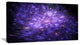 Purple Fireworks on Black, Abstract Art on Canvas, 40x20
