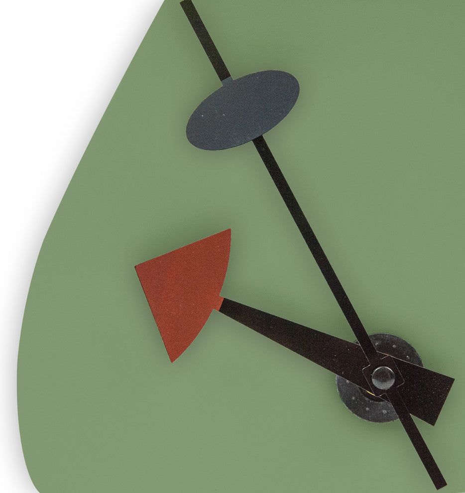 Manchester Silent Raindrop Shape Wall Clock Aluminum Hands Battery Included, Mint