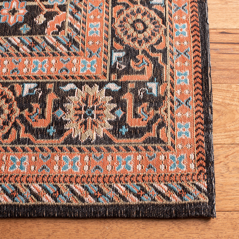 Safavieh Classic Vintage Collection CLV114 Rug, Black/Rust, 5' X 8'