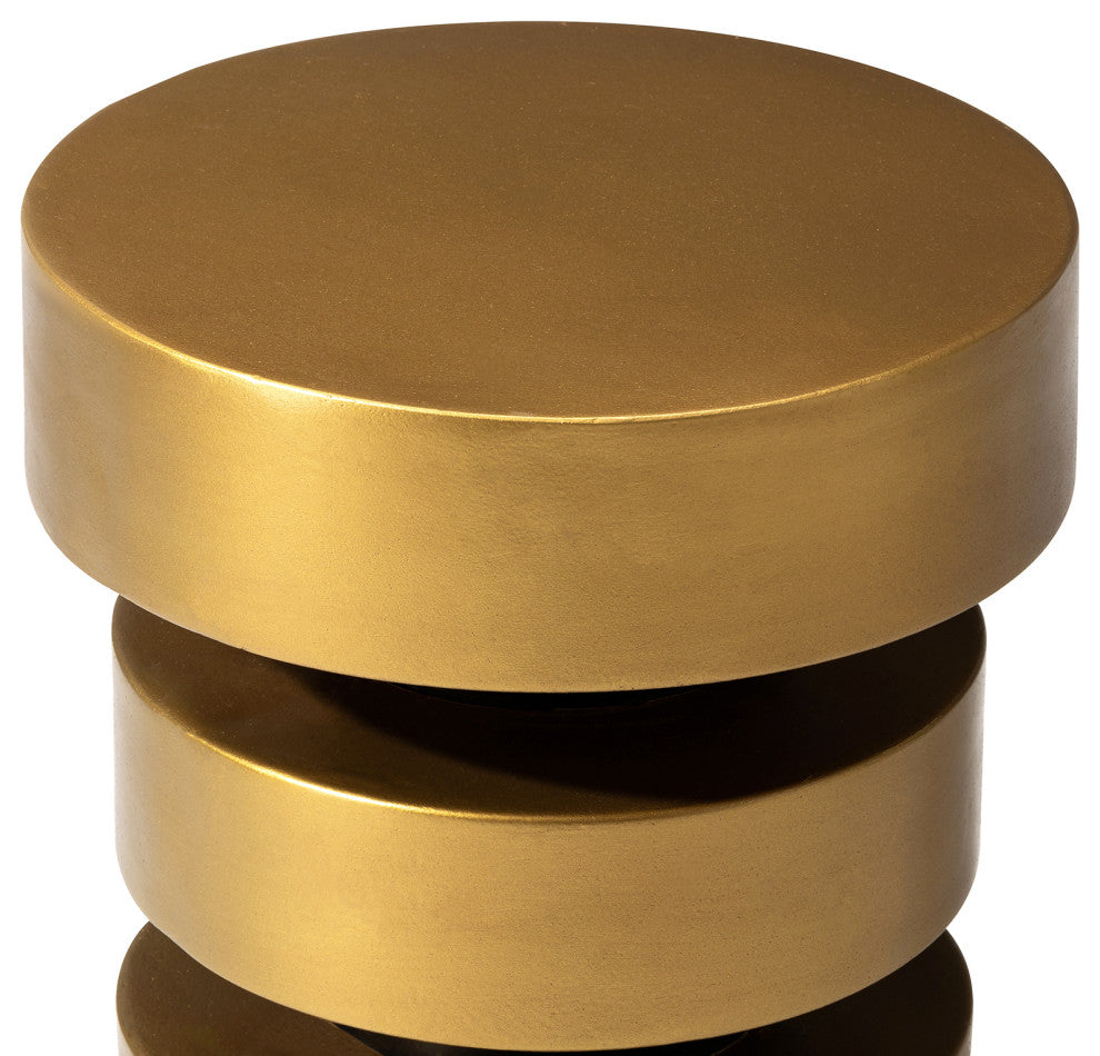 Antique Gold MGO Floating Disks Side Table