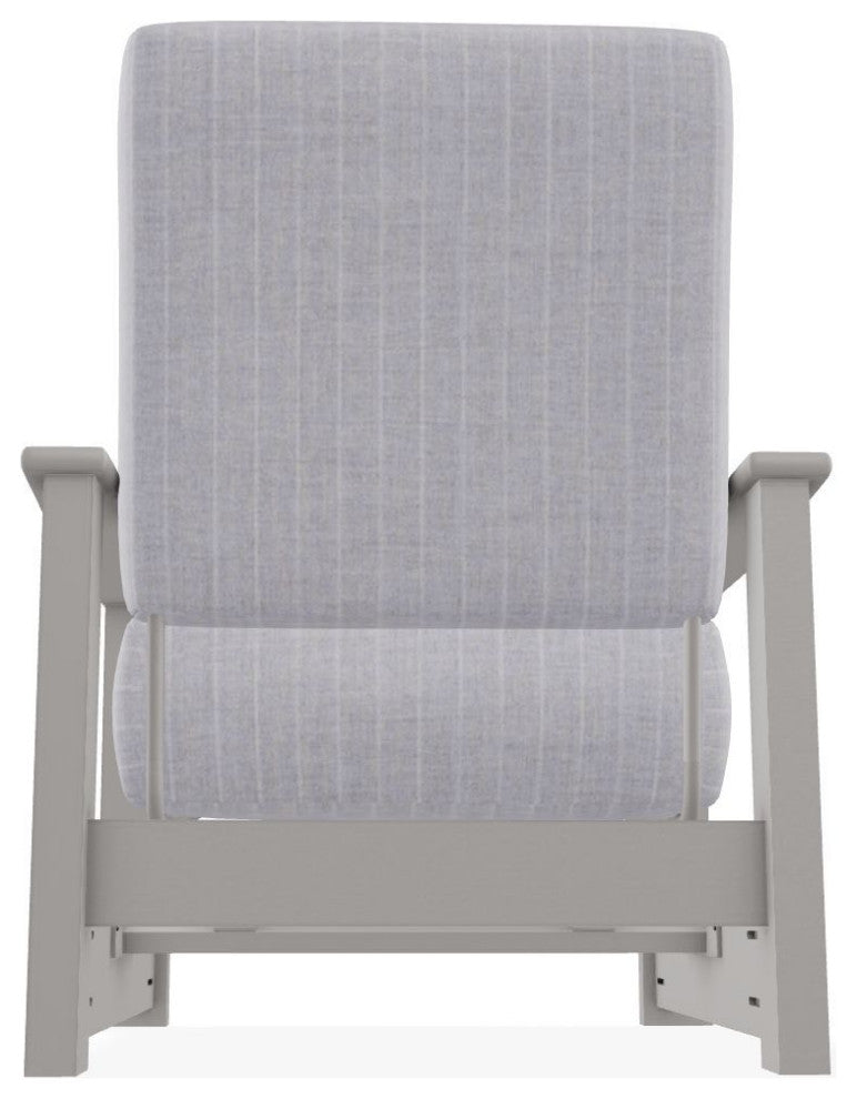 Leeward Deep Seat Outdoor Armchair with Hidden Motion, Ticking Fog/Warm Gray