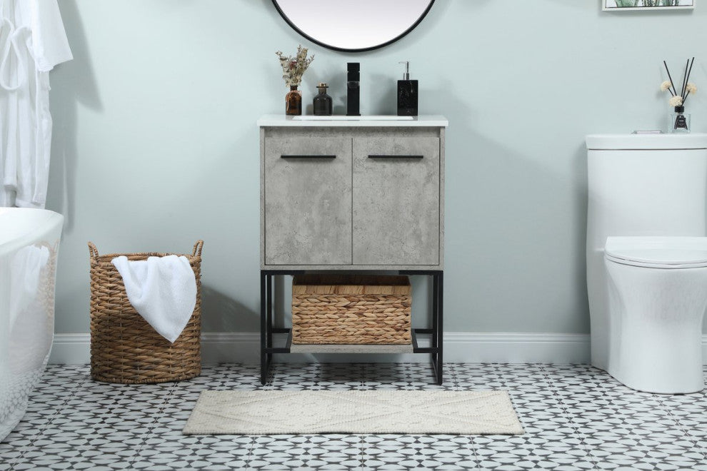 Sue 24" Single Bathroom Vanity, Concrete Gray