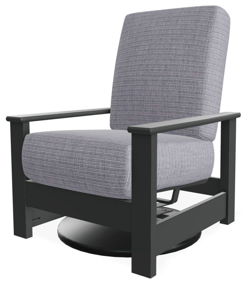Leeward Deep Seat Outdoor Hidden Swivel Rocker, Proven Ash/Graphite
