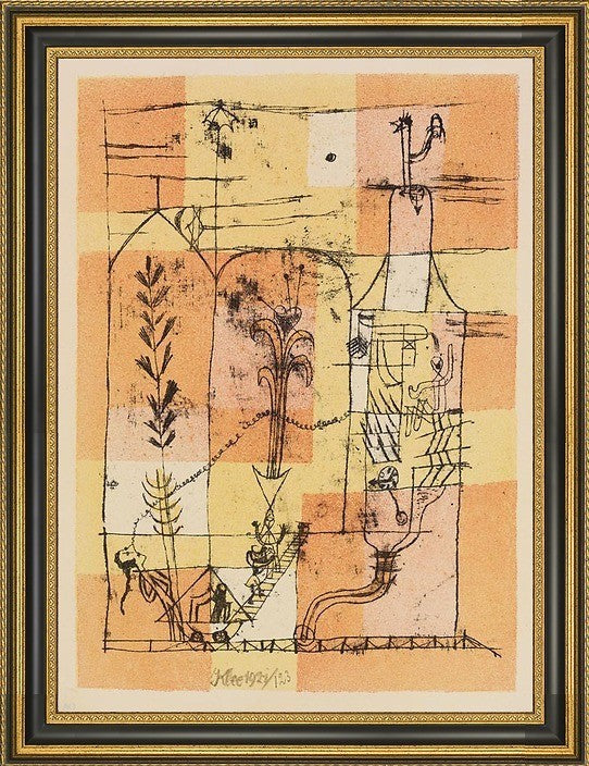 Paul Klee Hoffmanneske Scene - 18" x 27" Framed Premium Canvas Print