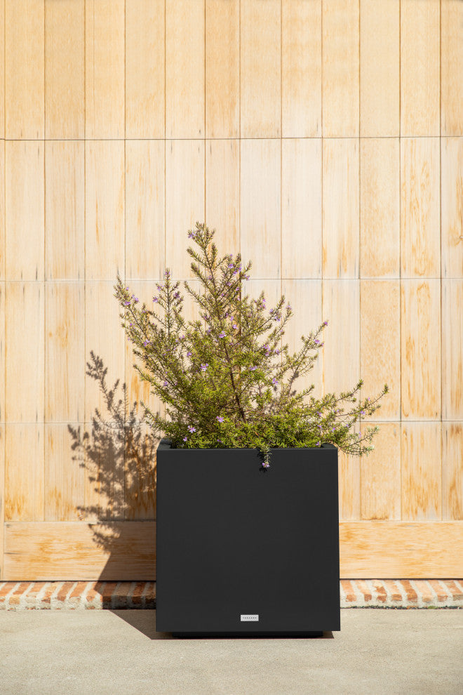Veradek Block Series Cube Planter, Black, Medium