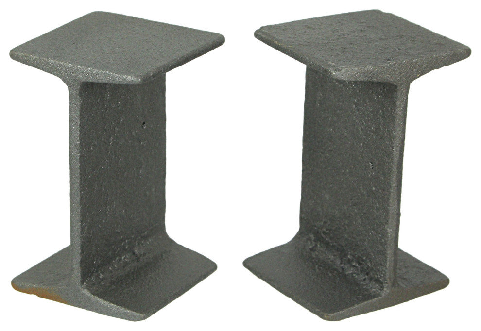 Set of 2 Cast Iron I Beam Bookends Decorative Bookshelf Rustic Desk Home Decor