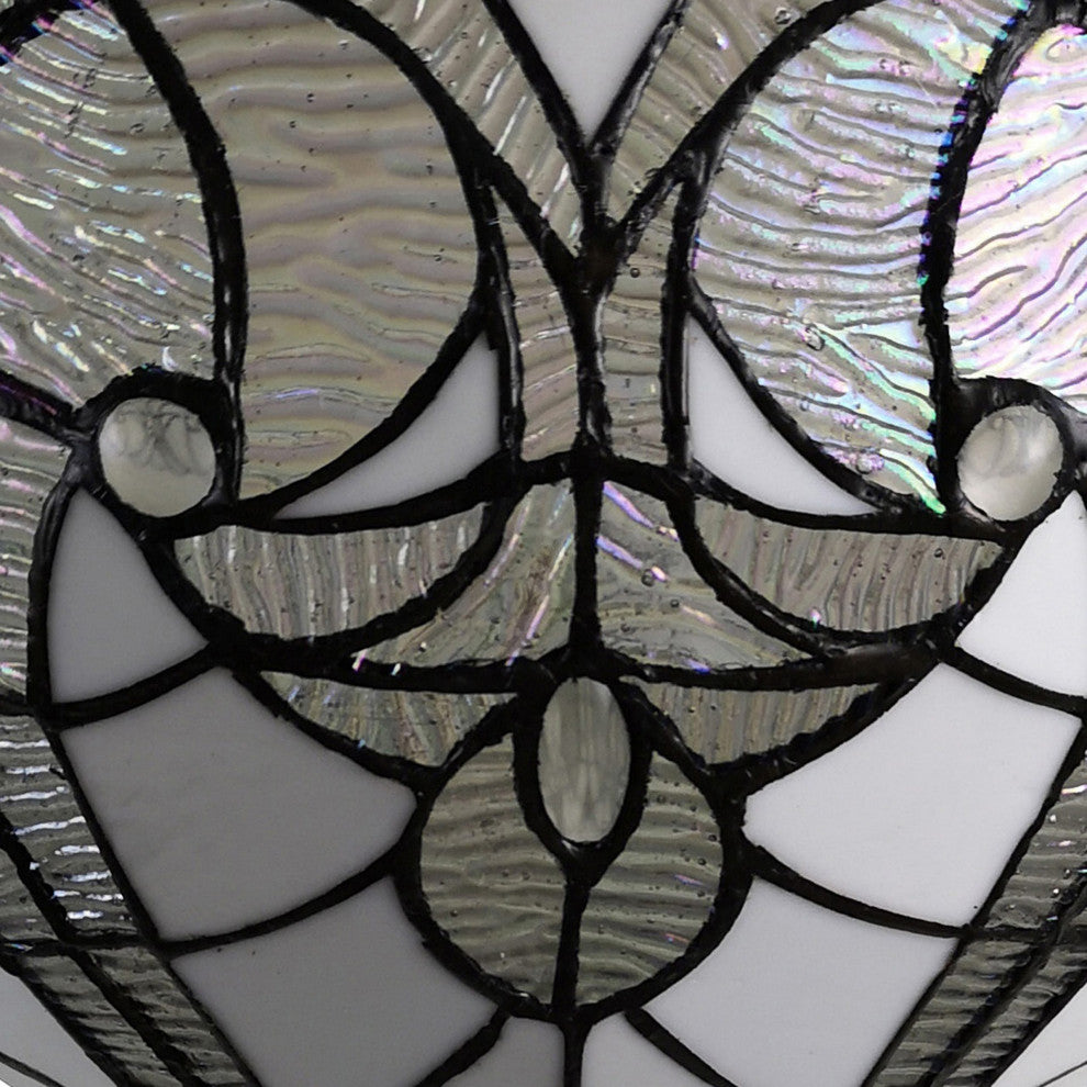 Amora Lighting AM266FL14B White Tiffany-style Torchiere Floor Lamp 72" Tall