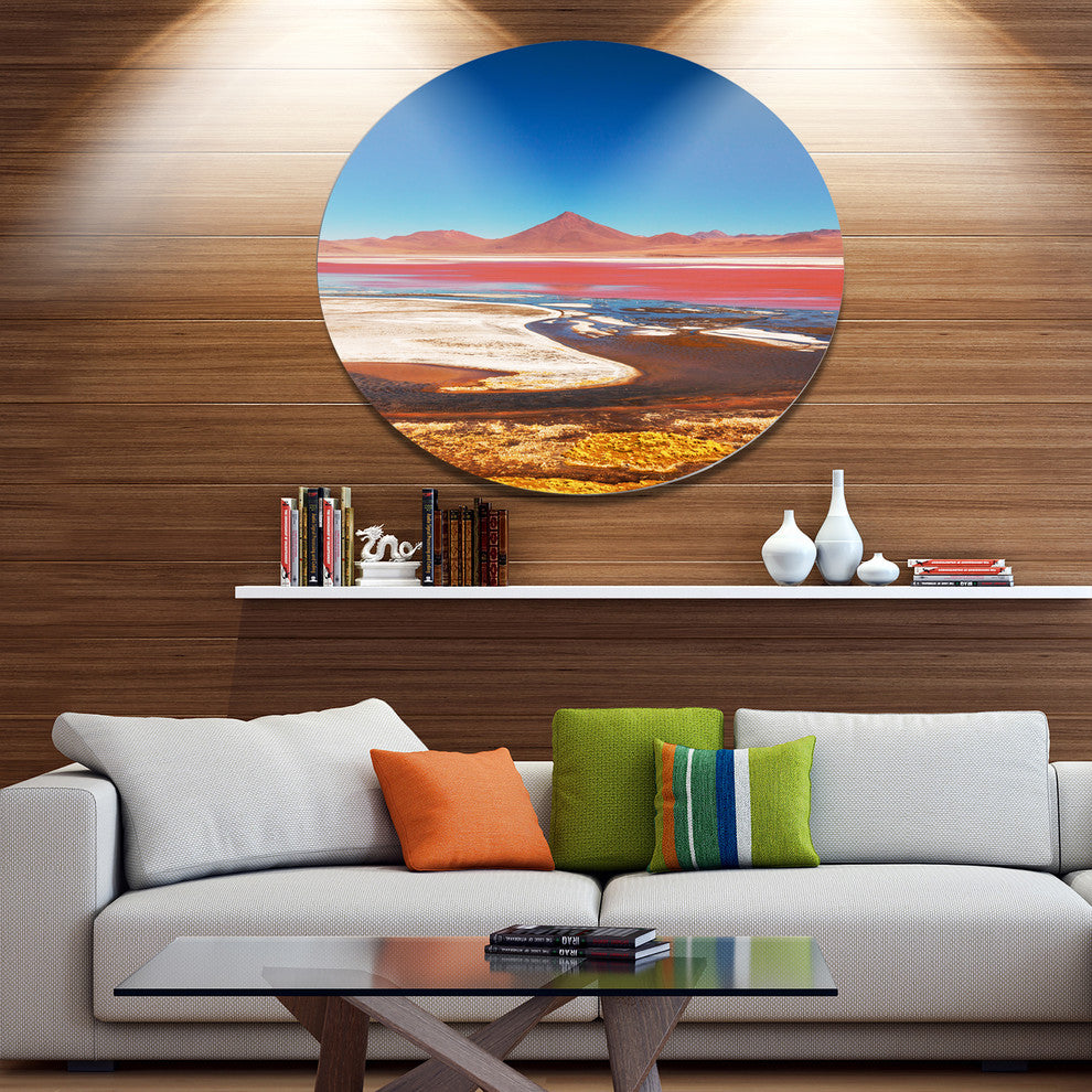 High Mountains In Bolivia, Landscape Round Wall Art, 11"