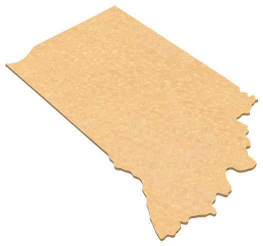 State Shaped Cutting Boards, Black Richlite, Indiana