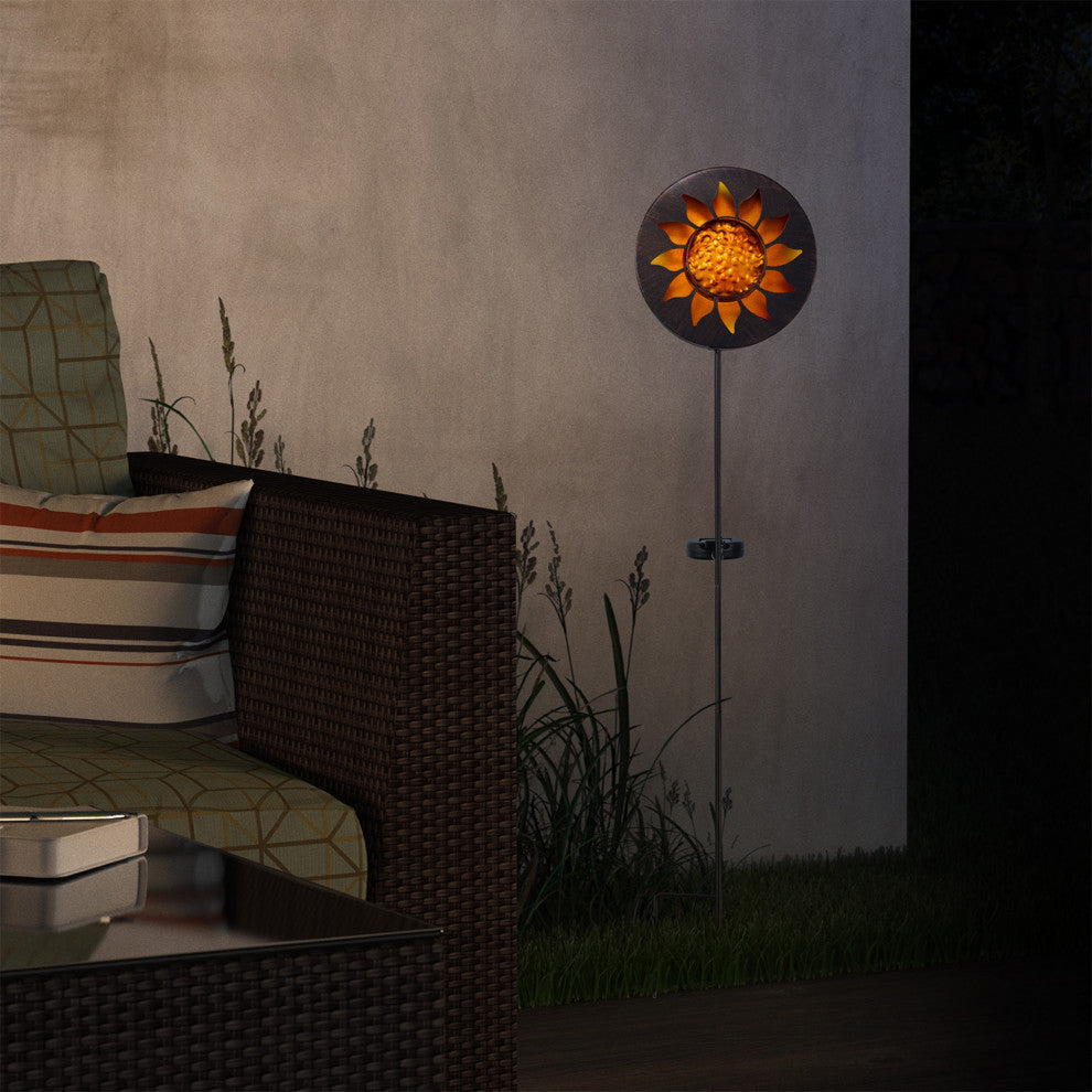 Solar Sun Garden Stake With Led Lights