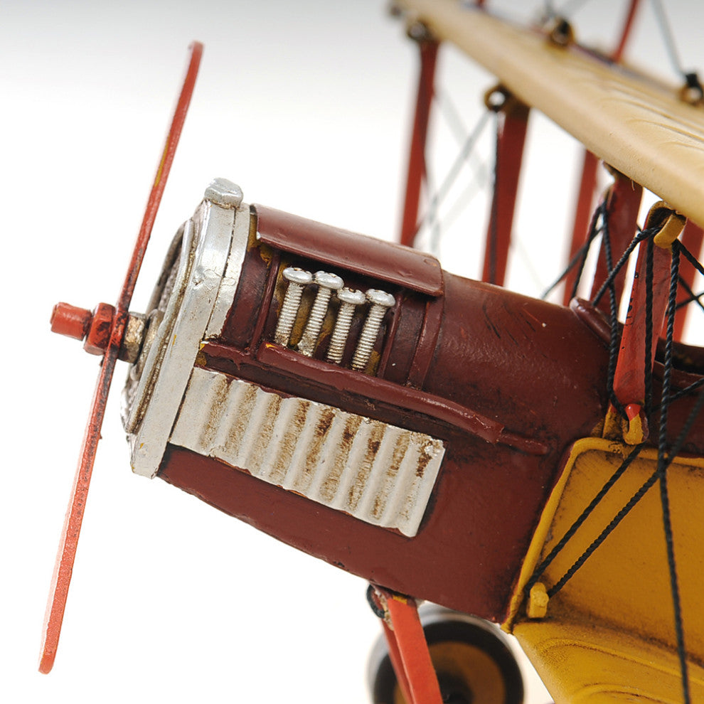 1918 Yellow Curtiss JN-4 1:24 Collectible Metal scale model Airplane