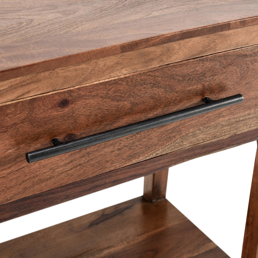 Wren One-Drawer End Table, Natural Brown