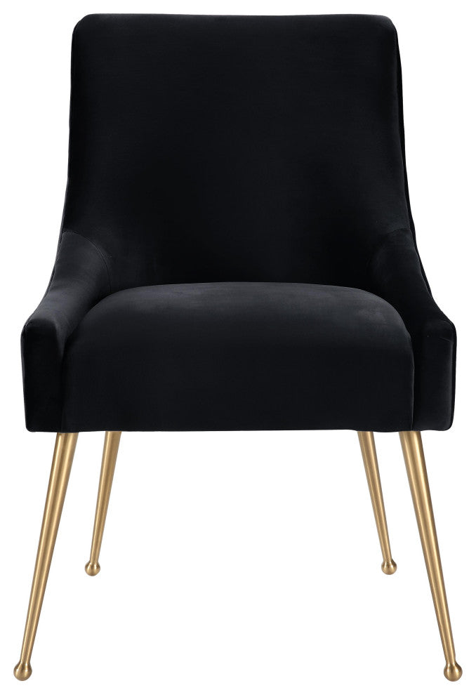 Beatrix Velvet Side Chair, Black
